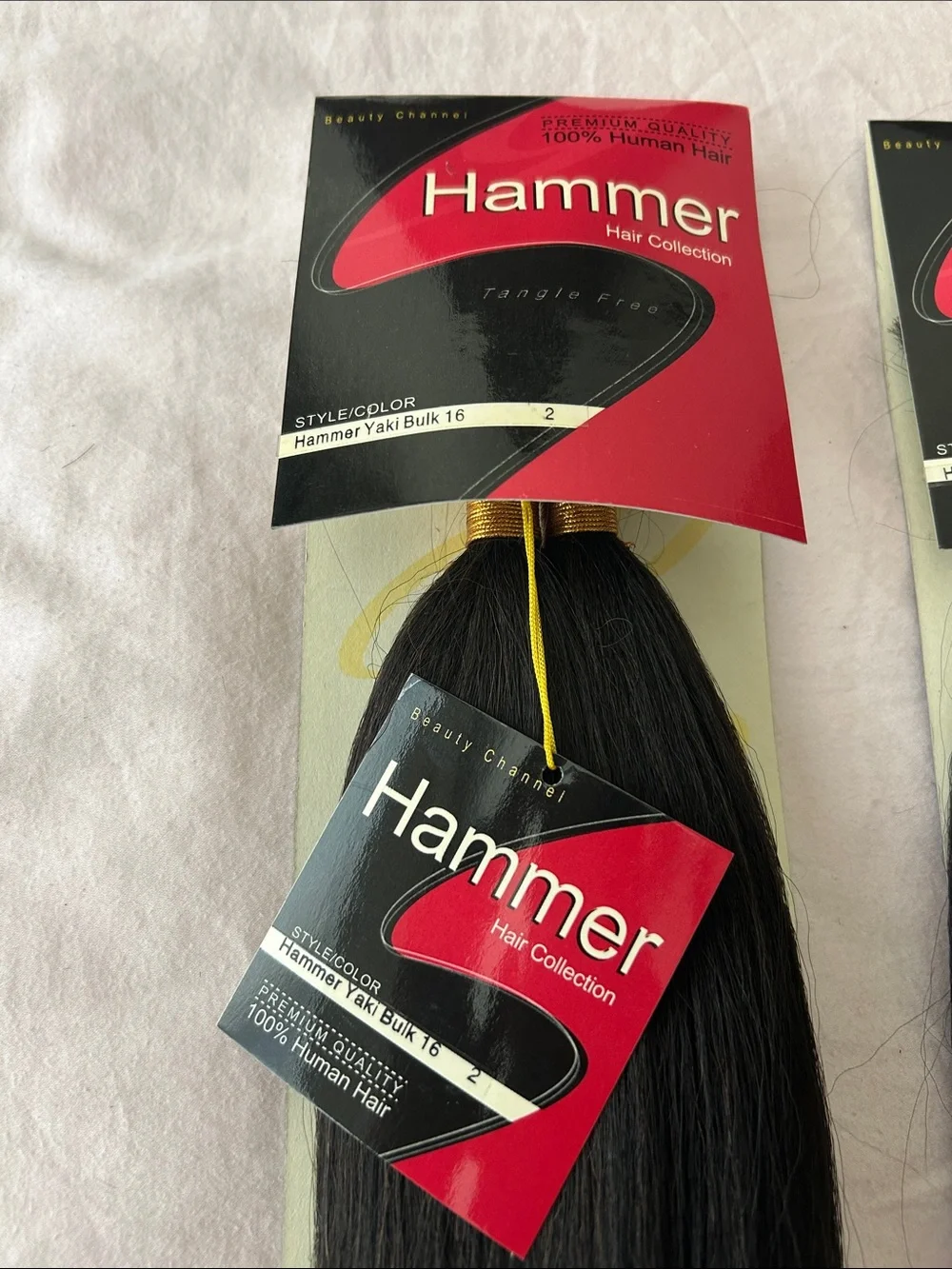 Hammer Hair Collection 16” Bulk 100% Human Hair Color 2 Dark Brown (3 packs)